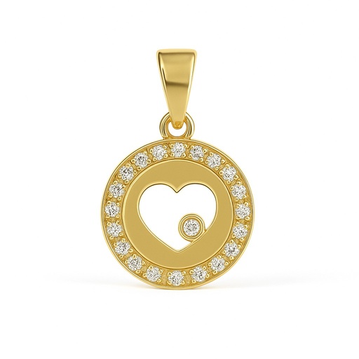 [4962] COLGANTE CORAZÓN CIRCONITAS DISCO 10MM