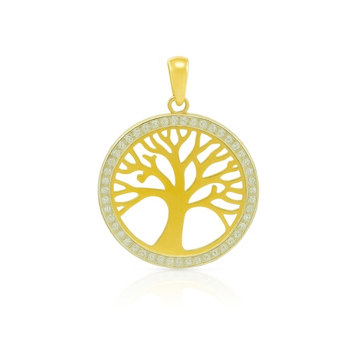 [3734] COLGANTE ÁRBOL DE LA VIDA BICOLOR CIRCONITAS. 13MM
