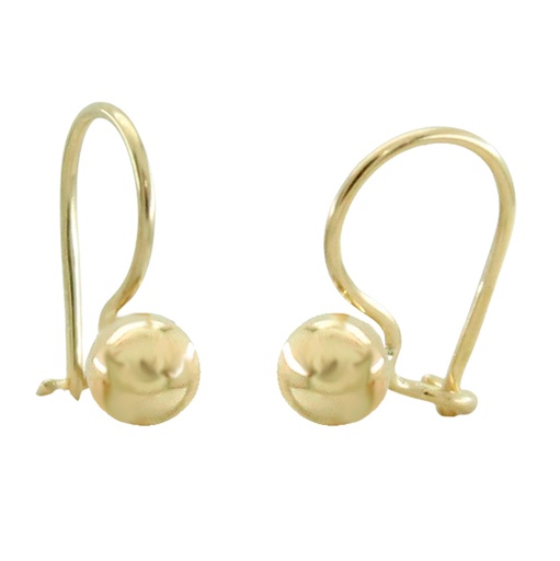 [5774] 4MM BALL EARRINGS.HOOK FISH EARWIRE.