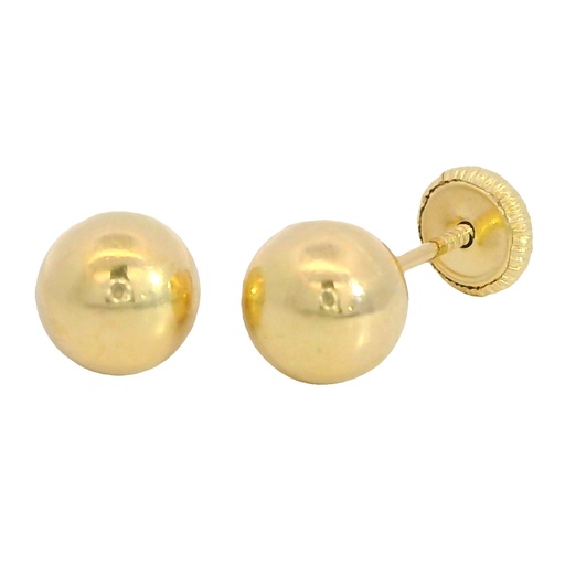 [6175] 6MM BALL STUD EARRINGS.SCREW BACK.
