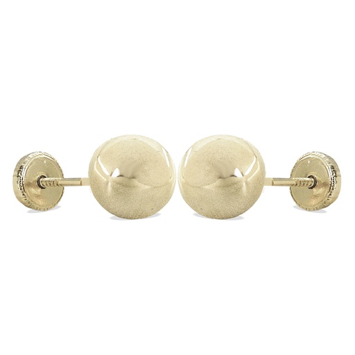 [6175B] PENDIENTES BOLA ORO BLANCO LISA 6MM.TORNILLO