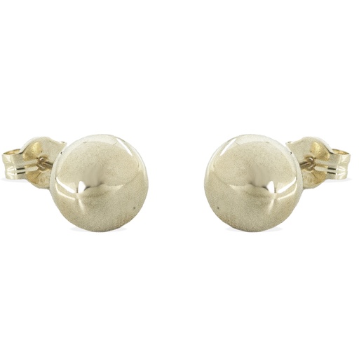 [6342/PB] PENDIENTES BOLA LISA 7MM PRESION ORO BLANCO.