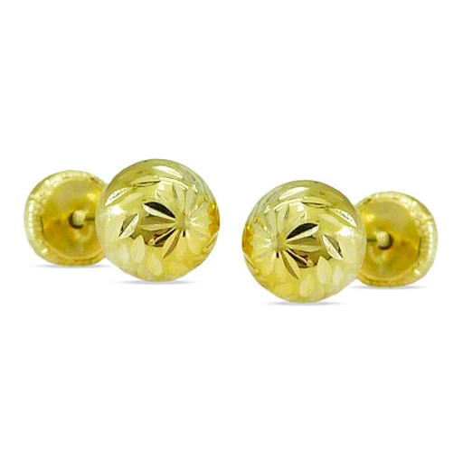 [7226/3] PENDIENTES BOLA TALLADA 6MM.TORNILLO.