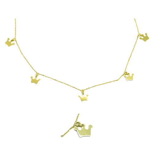 [4600] 6MM  CROWN CHARMS NECKLACE.45CM CHAIN.