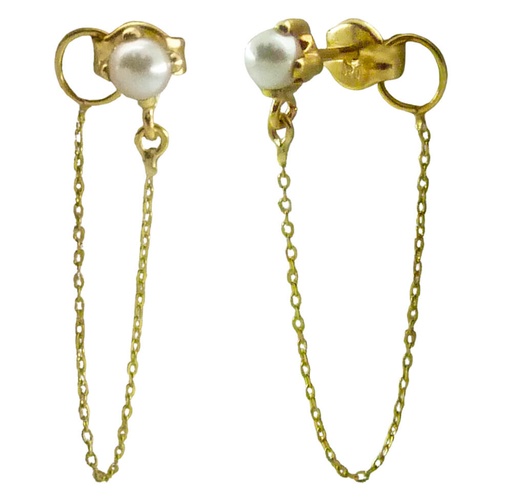 [5036] 4MM FRESHWATER PEARL AND CZ EARRINGS.