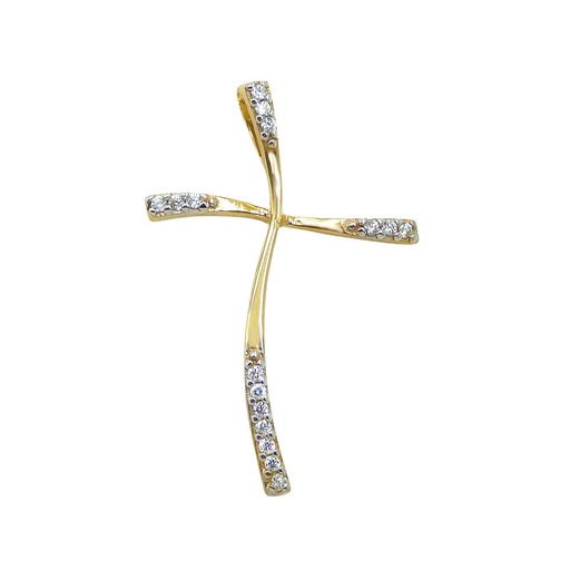 [5409] CROSS PENDANT WITH CZ.