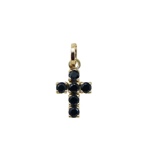 [5438] COLG.CRUZ PIEDRAS NEGRO 11MM OA