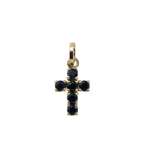 [5438/1] COLG.CRUZ PIEDRAS NEGRO 14MM OA