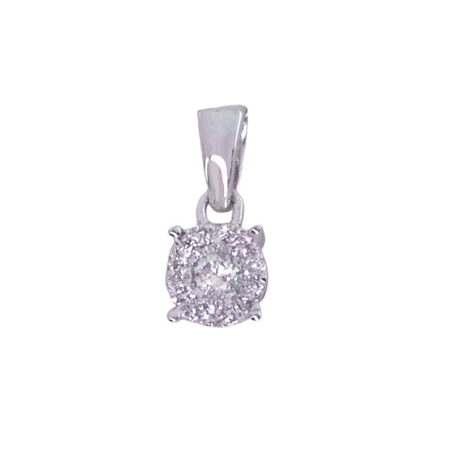 [B4142/0.08] COLGANTE REDONDO 5x5MM 1 BRILLANTE DE  0.0.34 CT Y 9 DE 0.046 CT H-SI