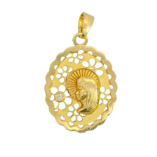 [3374] MEDALLA VIRGEN NIÑA CALADA 15x13 MM OVAL