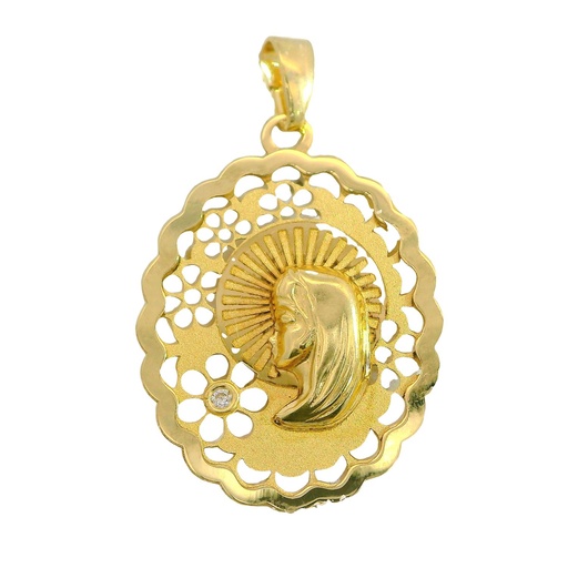 [3375] MEDALLA VIRGEN NIÑA CALADA 18X15 MM OVAL