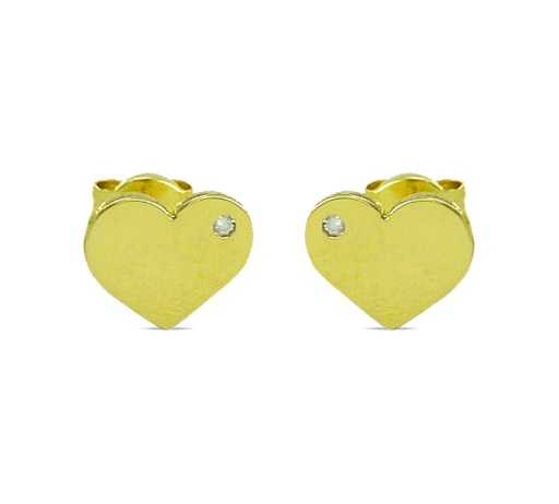 [4624] PENDIENTES CORAZON PLANO 8.5MM CON CIRCONITAS. PRESION