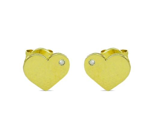 [4624] PENDIENTES CORAZON PLANO 8.5MM CON CIRCONITAS. PRESION