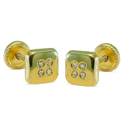 [3646] 5'5MM SQUARE STUD EARRINGS.SCREW BACK.