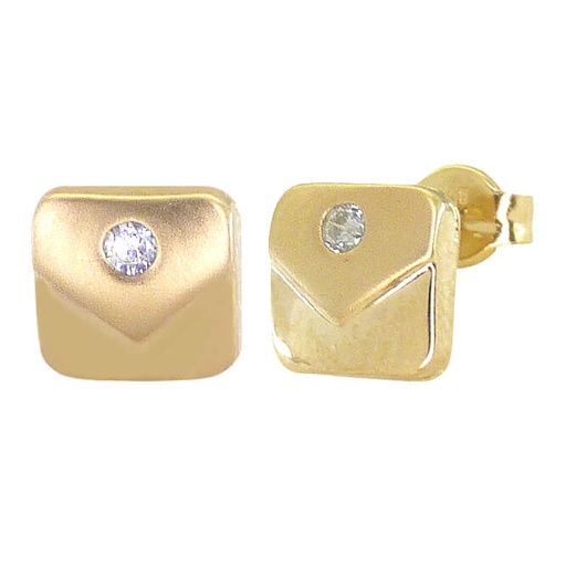 [6001] 8MM SQUARE STUD EARRINGS.PUSHBACK.
