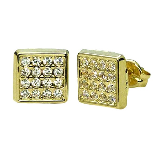 [3247] 7MM SQUARE STUD EARRINGS WITH CZ.