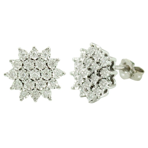 [B4110] WHITE GOLD EARRINGS WITH DIAMONDS 0.095 CT TW.