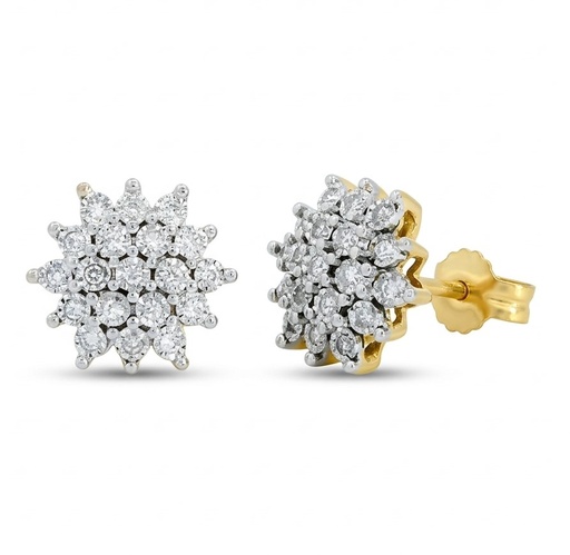 [B4177P/0.13] WHITE GOLD EARRINGS WITH 38 DIAMONDS H-SI 0.12 CT TW.