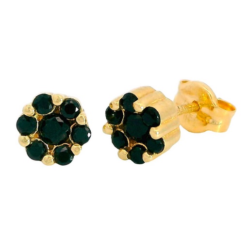 [5393N] BLACK CZ RENNET EARRINGS.