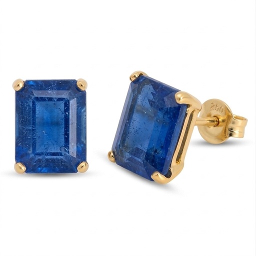 [5468Z] PENDIENTES CUARZO COLOR  ZAFIRO 8x6MM