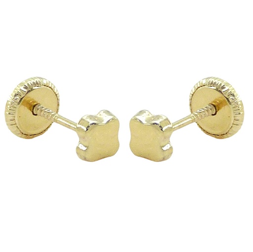 [1953] 4'5MM QUATREFOIL STUD EARRINGS.SCREW BACK.