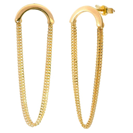 [5283] CURVED EARRINGS WITH CHAIN.43MM.