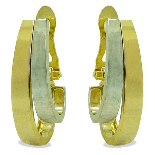 [4079B] PENDIENTES DOBLE ARO 20x8MM BICOLOR.CATALAN