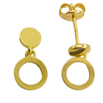 [4700] 13MM EARRINGS.TWO CIRCLES.PUSHBACK.