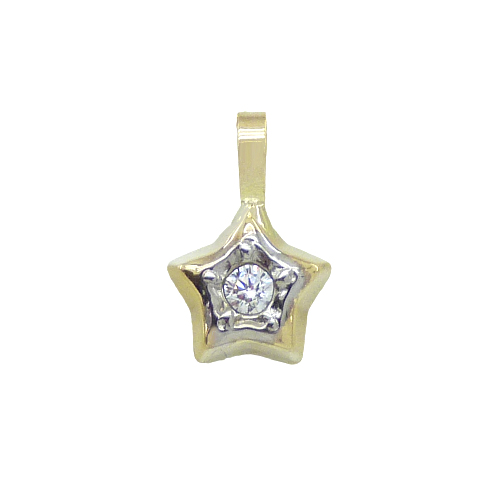 [5448/C] 5MM TWO TONE STAR PENDANT WITH CZ.