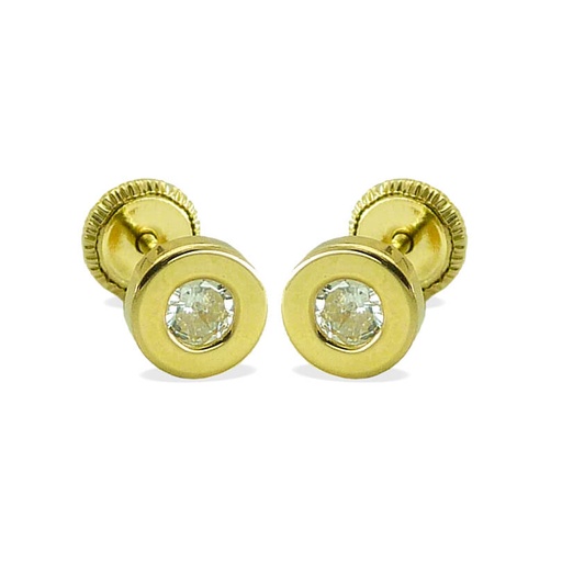 [1027] PENDIENTES "DONUT" CIRCONITAS 4MM.TORNILLO.