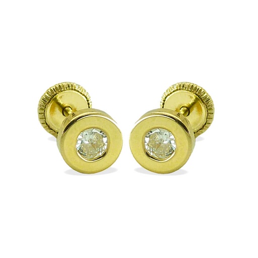 [1028] 5MM CZ BAZEL STUD EARRINGS.SCREW BACK