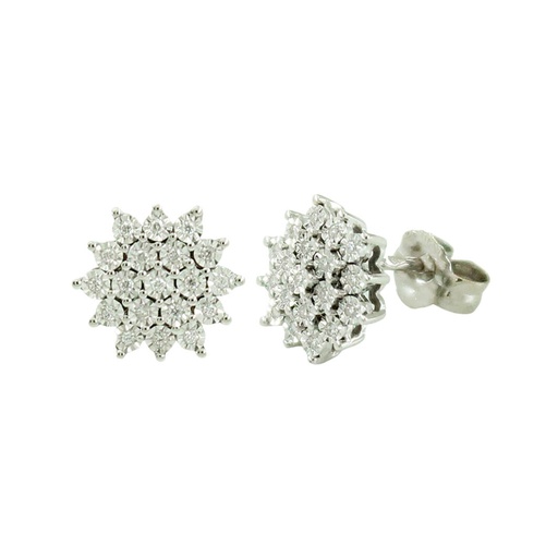 [B4133P/0.18B] PENDIENTES CUAJO 6'5MM, BRILLANTES Di 38 RD 0.18 SI-H.0.18 CT TW.