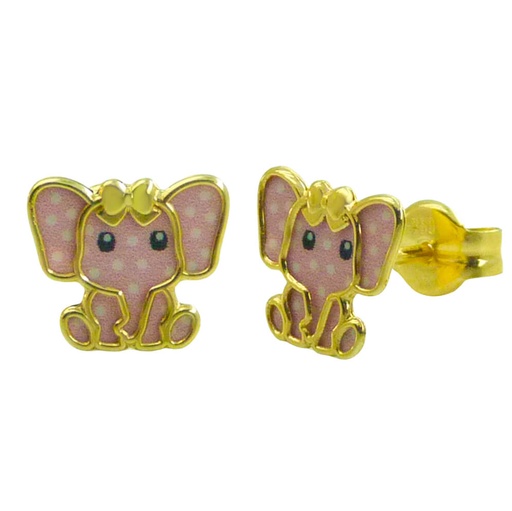 [5145] 7MM ENAMEL ELEPHANT STUD EARRINGS.