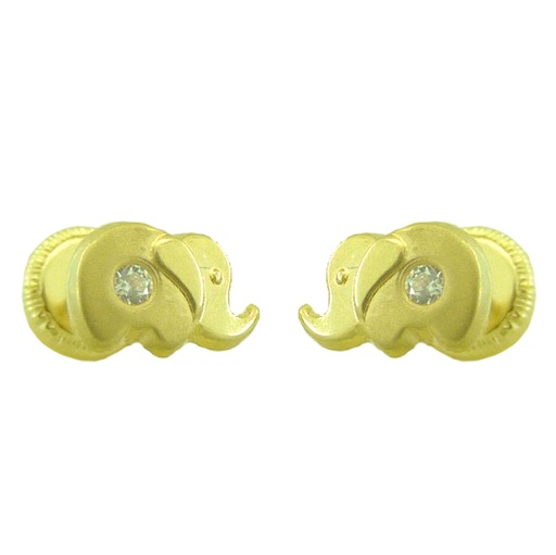 [9761] PENDIENTES ELEFANTE CON CIRCONITA.7MM .TORNILLO.