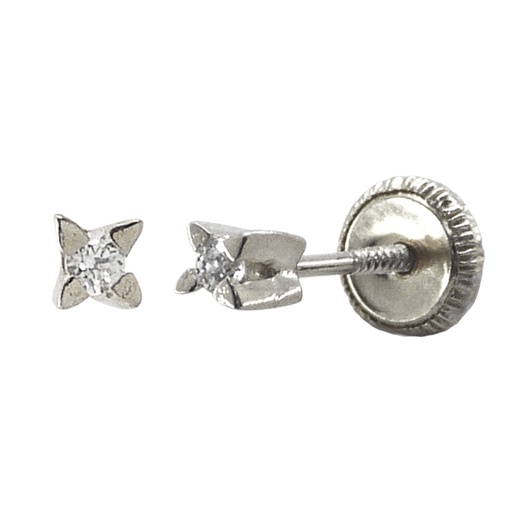 [2259B] 1'7MM CZ STUD EARRINGS.SCREW BACK.