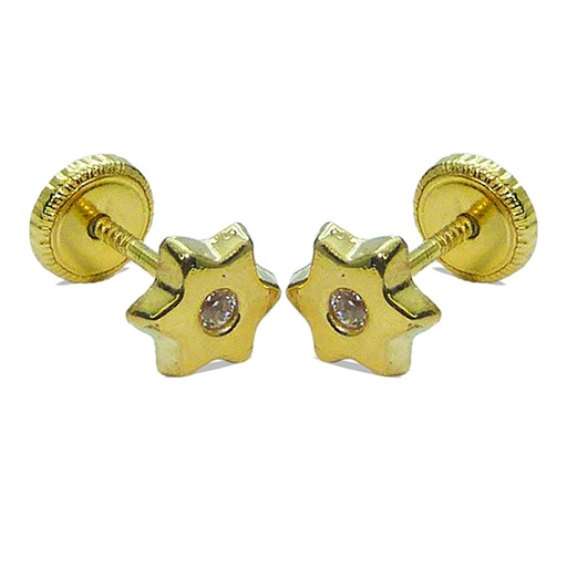 [3372] 5'5MM STAR STUD EARRINGS.SCREW BACK.