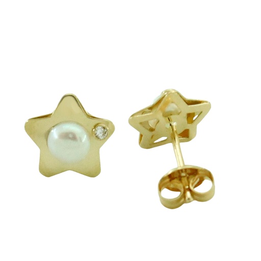 [5813] PEND.ESTRELLA 6.5MM PERLA DE 3.5MM PRESION