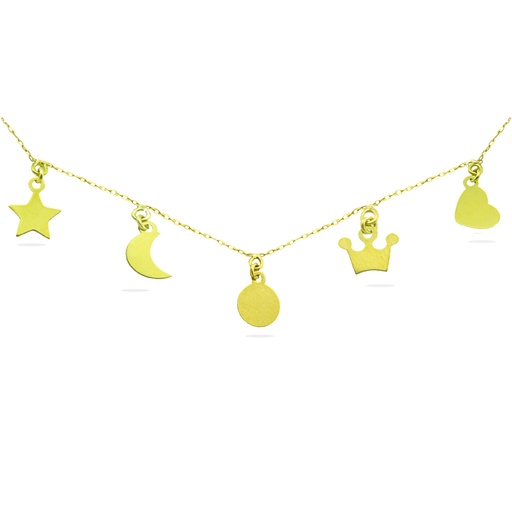 [4606] 6MM ASSORTED CHARMS NECKLACE.45CM CHAIN.