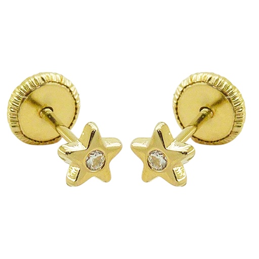 [4245] PENDIENTES ESTRELLA CON CIRCONITAS.4MM.TORNILLO.