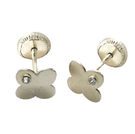 [2803] 7MM WHITE GOLD FLOWER STUD EARRINGS.