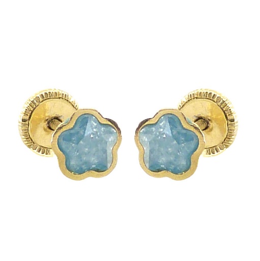 [5573] 5MM ICY BLUE EARRINGS.SCREW BACK.