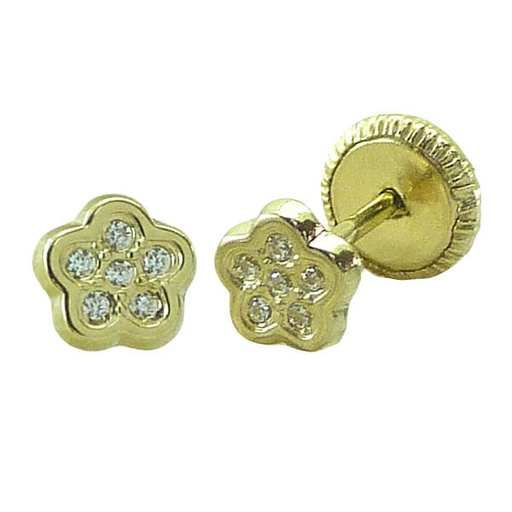 [5463] 4MM FLOWER BABY EARRRINGS.SCREW BACK.