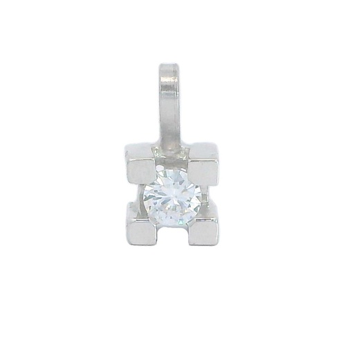 [1108CB] 3x3MM CZ WHITE GOLD SQUARE PENDANT.