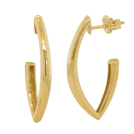 [5691] 23x2MM HALF HOOP EARRINGS.PIN POST AND BUTTERFLY CLASP.