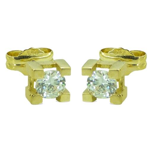 [1109] FOUR CLAWS CZ STUD EARRINGS.BUTTERFLY CLASP.