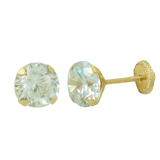 [6805] 5MM CZ SIX CLAWS EARRINGS STUD EARRINGS.SCREW BACK.