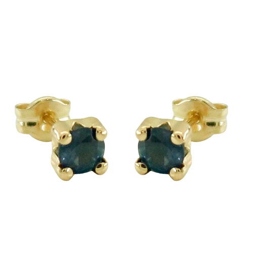 [3074Z] 4MM SHAPPIRE STUD EARRINGS.