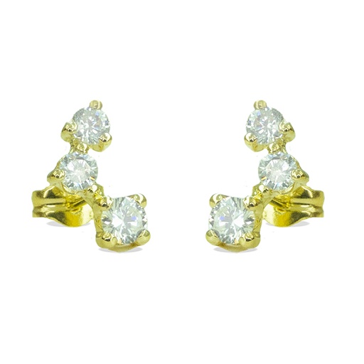 [4917] CZ CLIMBER EARRINGS,10MM.PIN POST AND BUTTERFLY CLASP.