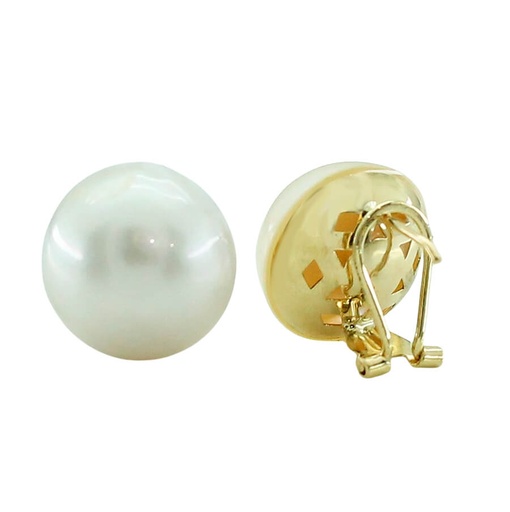 [6015/2] PENDIENTES PERLA MABE JAPONESA  12/15MM.OMEGA Perla Cultivada