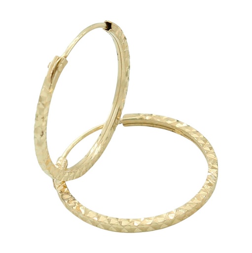 [7116] 14x2MM CARVED HOOP EARRINGS.